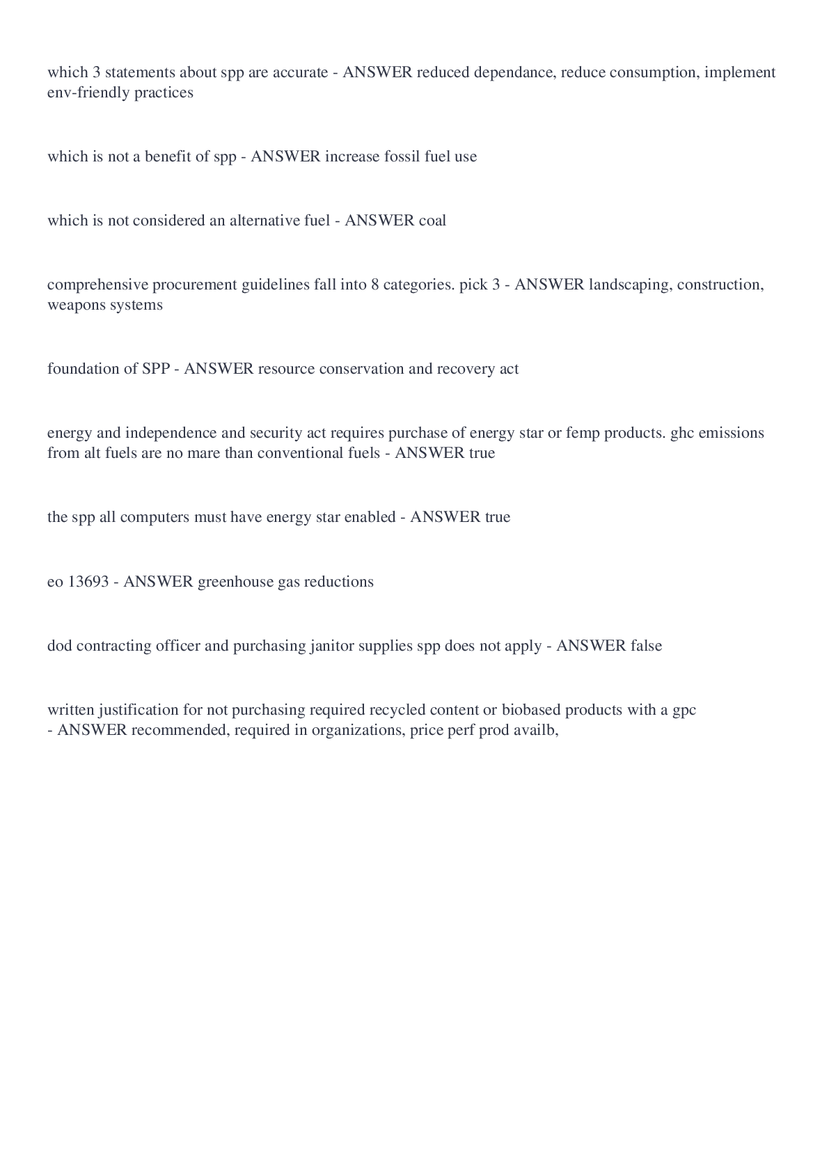 Preview of clc 046 dod sustainable procurement program Questions and Answers